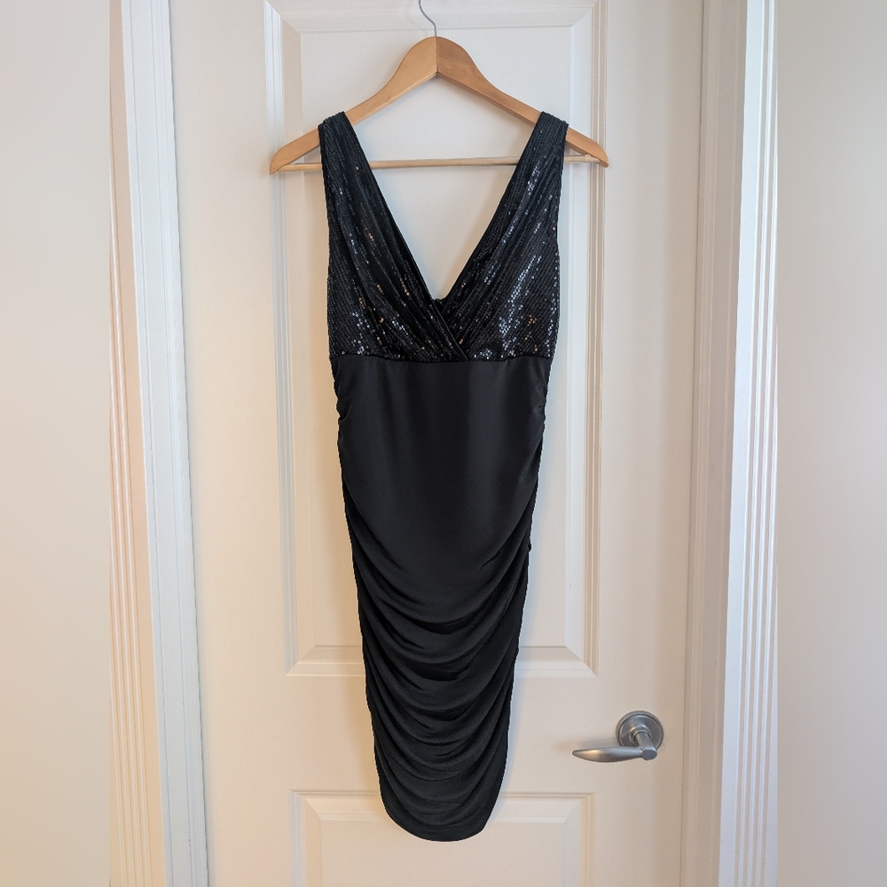 Lady Dutch | Black Sequin Mini Dress | M